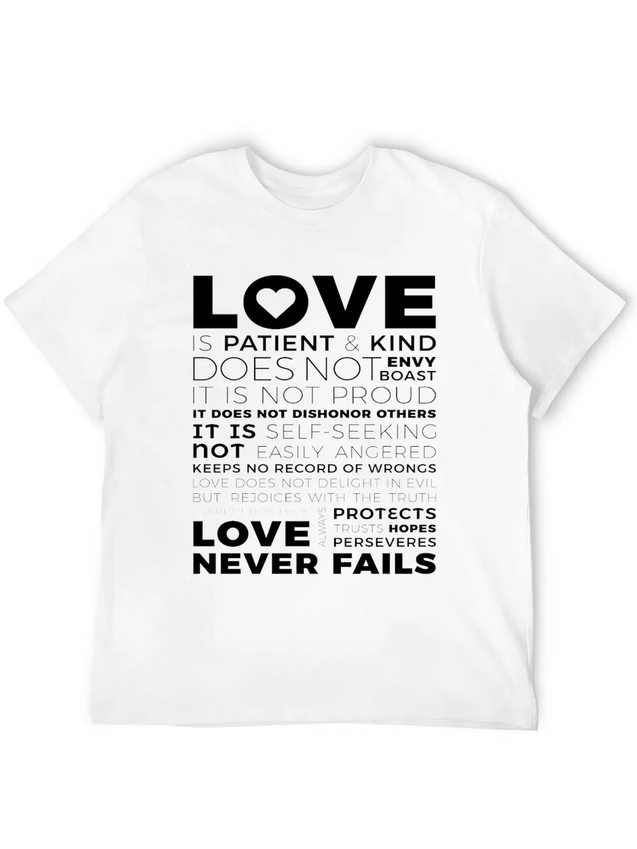 Love Is Patient And Kind Does Not Envy Boast Lightweight Cotton T-Shirt – Daily Comfort Graphic Shirt