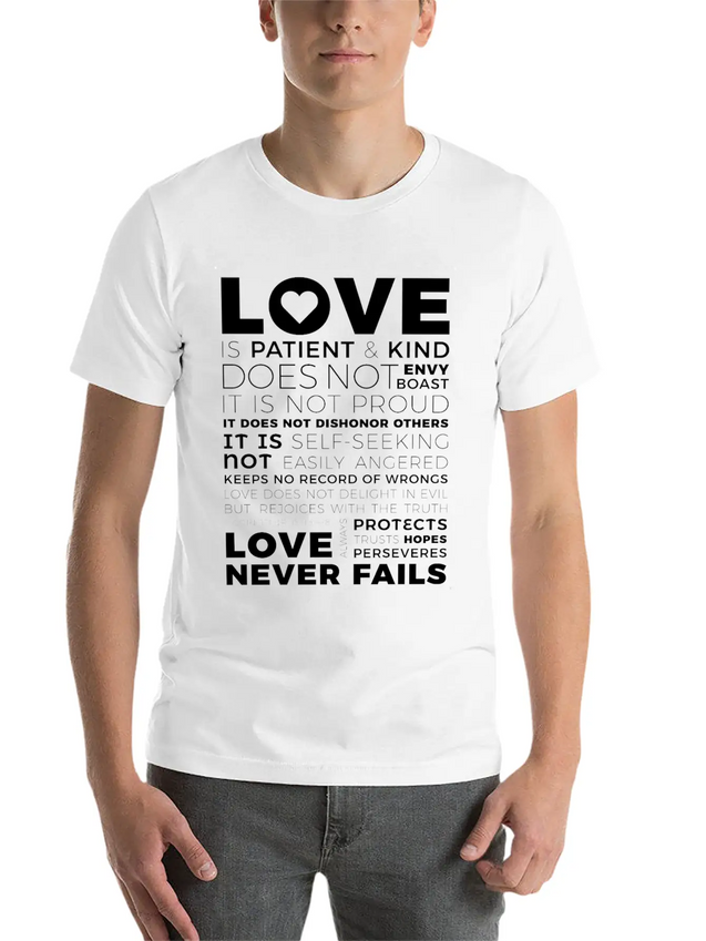 Love Is Patient And Kind Does Not Envy Boast Lightweight Cotton T-Shirt – Daily Comfort Graphic Shirt