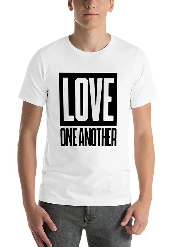Love One Another Lightweight Cotton T-Shirt – Daily Comfort Graphic Shirt