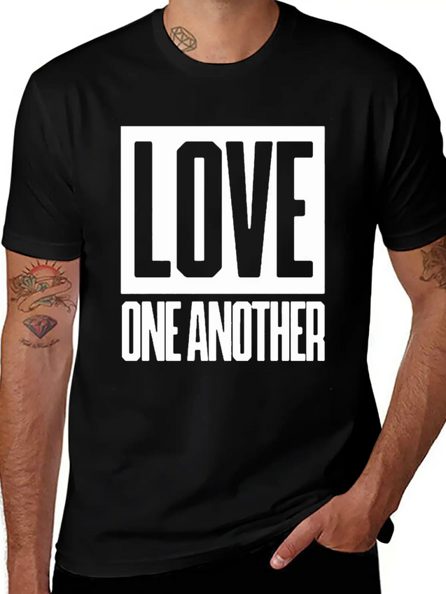 Love One Another Lightweight Cotton T-Shirt – Daily Comfort Graphic Shirt