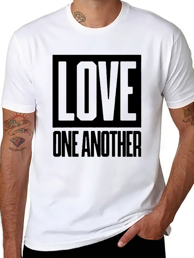 Love One Another Lightweight Cotton T-Shirt – Daily Comfort Graphic Shirt