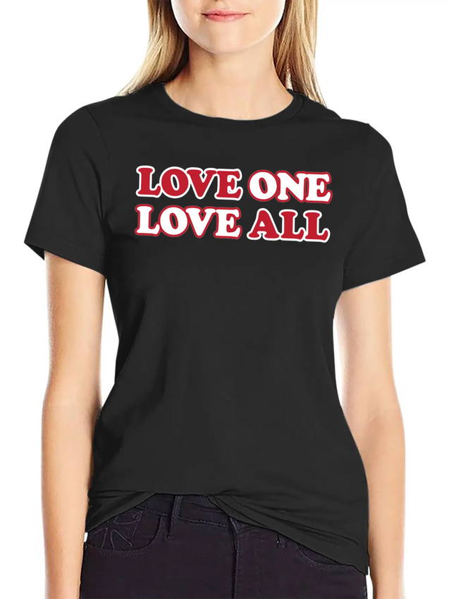 Love One Love All Lightweight Cotton T-Shirt – Daily Comfort Graphic Shirt