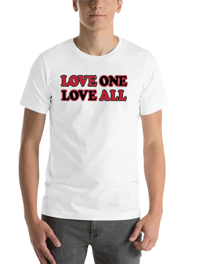 Love One Love All Lightweight Cotton T-Shirt – Daily Comfort Graphic Shirt