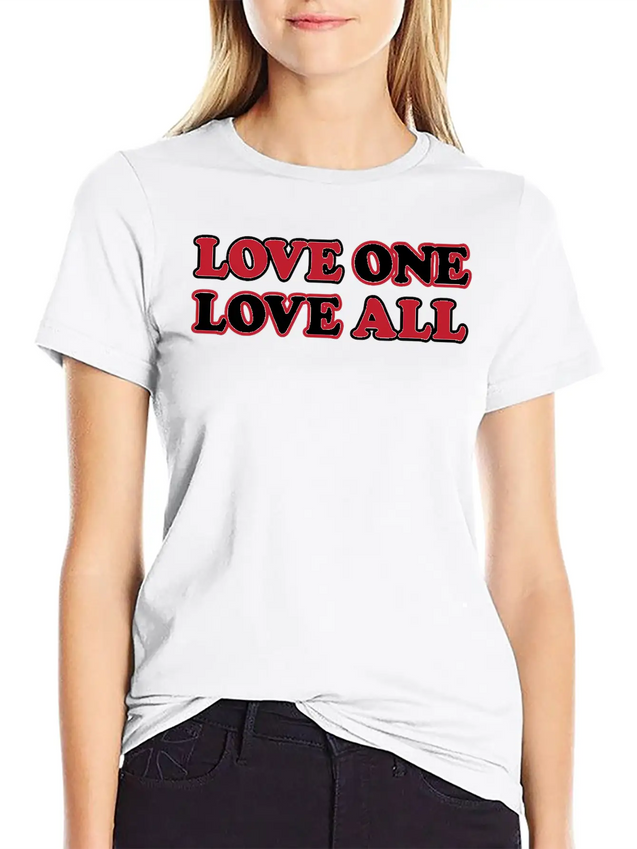 Love One Love All Lightweight Cotton T-Shirt – Daily Comfort Graphic Shirt