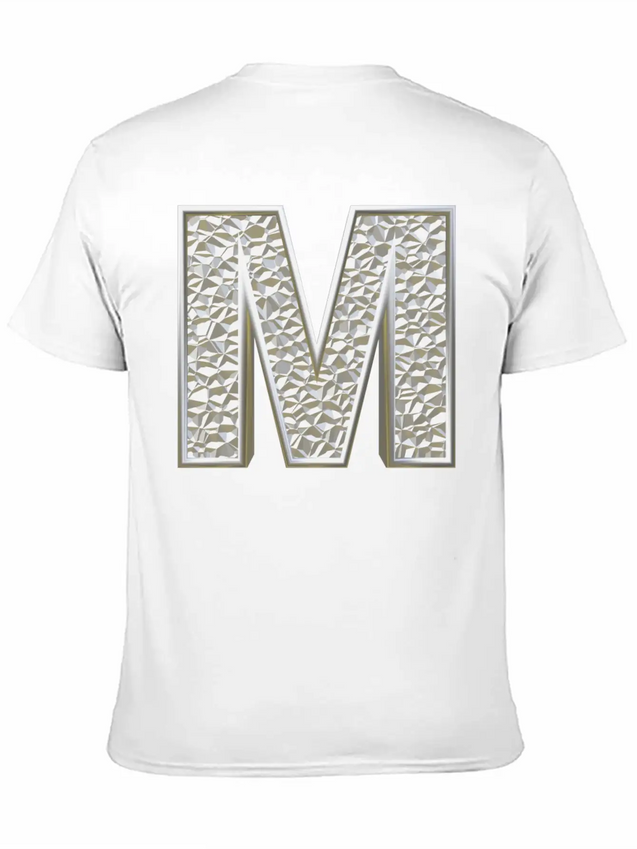 M, Letter, Letter M, Initial, Initial M, Monogram, Lightweight Cotton T-Shirt – Daily Comfort Graphic Shirt