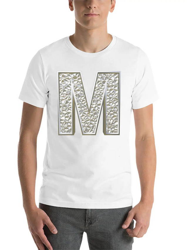 M, Letter, Letter M, Initial, Initial M, Monogram, Lightweight Cotton T-Shirt – Daily Comfort Graphic Shirt
