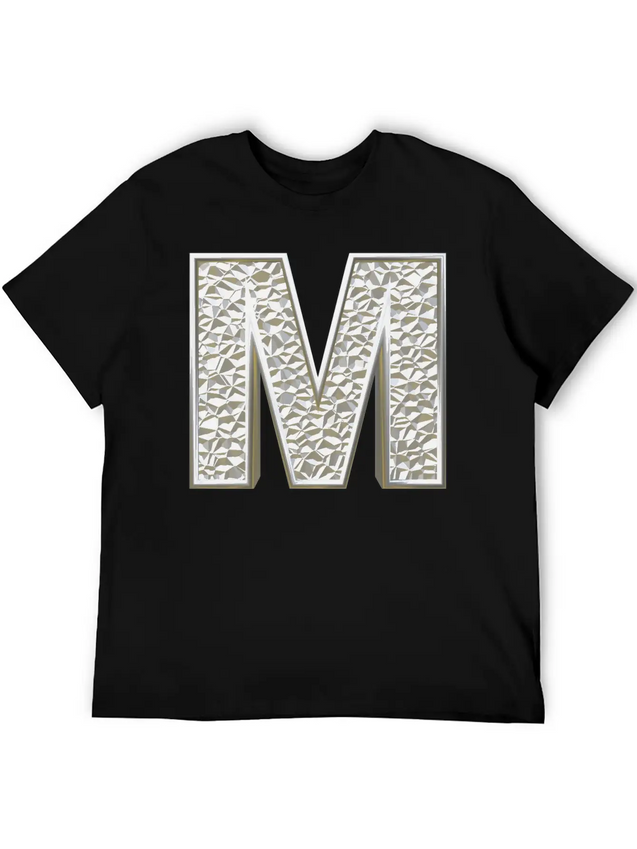 M, Letter, Letter M, Initial, Initial M, Monogram, Lightweight Cotton T-Shirt – Daily Comfort Graphic Shirt