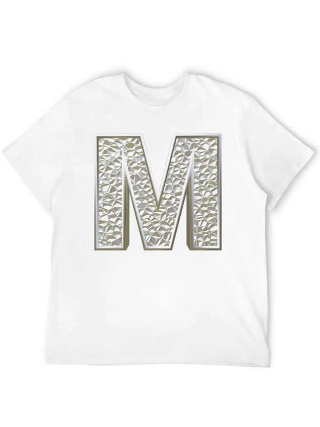 M, Letter, Letter M, Initial, Initial M, Monogram, Lightweight Cotton T-Shirt – Daily Comfort Graphic Shirt