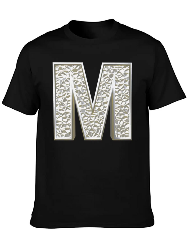 M, Letter, Letter M, Initial, Initial M, Monogram, Lightweight Cotton T-Shirt – Daily Comfort Graphic Shirt