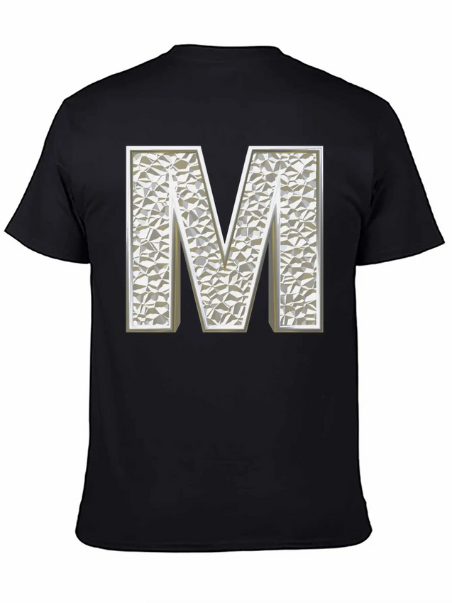 M, Letter, Letter M, Initial, Initial M, Monogram, Lightweight Cotton T-Shirt – Daily Comfort Graphic Shirt