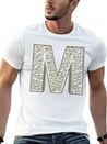 M, Letter, Letter M, Initial, Initial M, Monogram, Lightweight Cotton T-Shirt – Daily Comfort Graphic Shirt