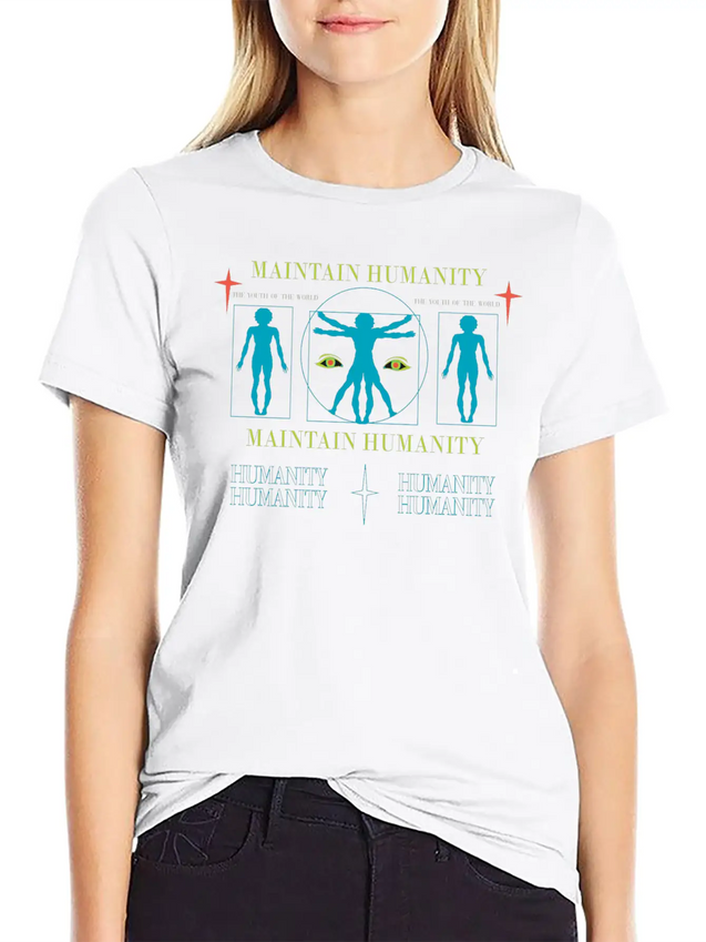 Maintain Humanity Lightweight Cotton T-Shirt – Daily Comfort Graphic Shirt