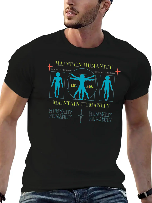 Maintain Humanity Lightweight Cotton T-Shirt – Daily Comfort Graphic Shirt