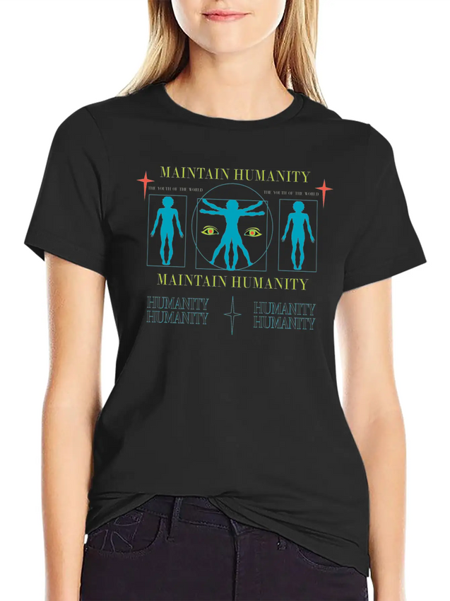 Maintain Humanity Lightweight Cotton T-Shirt – Daily Comfort Graphic Shirt