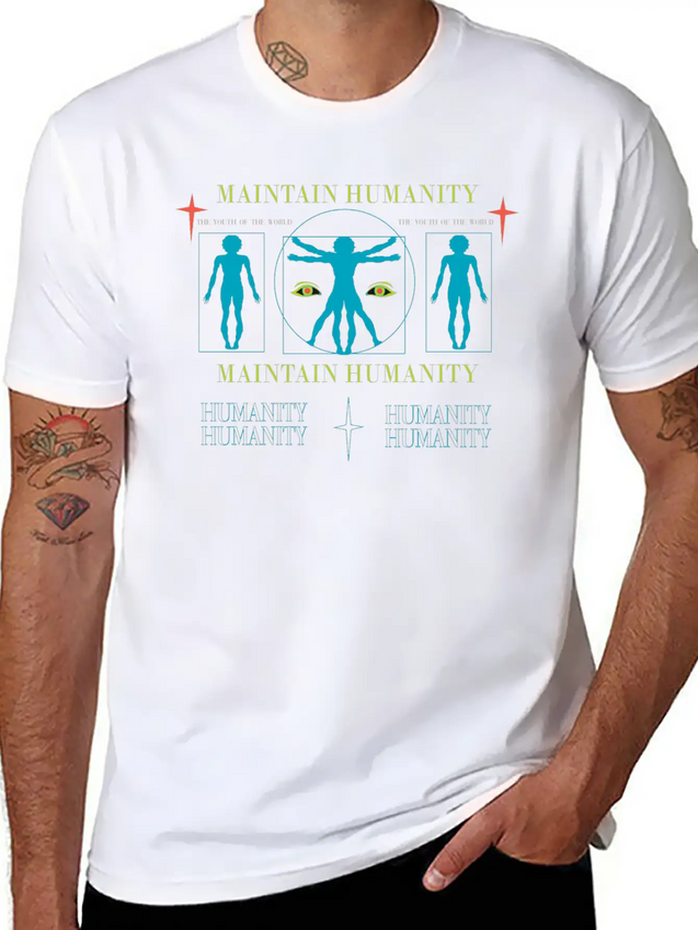 Maintain Humanity Lightweight Cotton T-Shirt – Daily Comfort Graphic Shirt