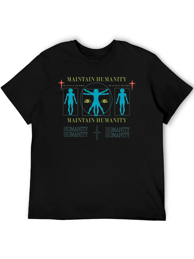 Maintain Humanity Lightweight Cotton T-Shirt – Daily Comfort Graphic Shirt