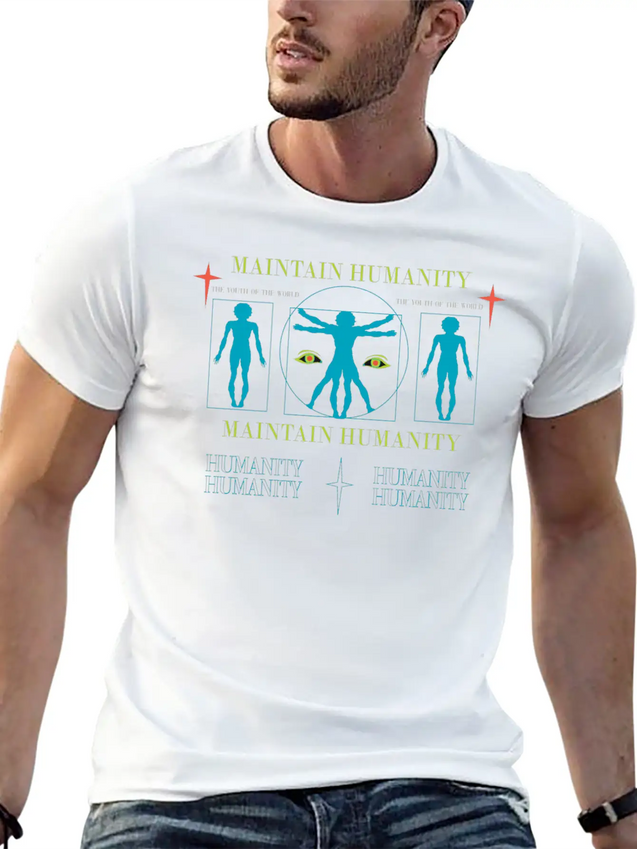 Maintain Humanity Lightweight Cotton T-Shirt – Daily Comfort Graphic Shirt