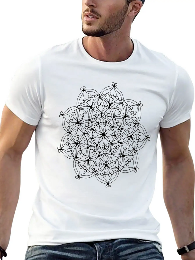 MANDALA Lightweight Cotton T-Shirt – Daily Comfort Graphic Shirt