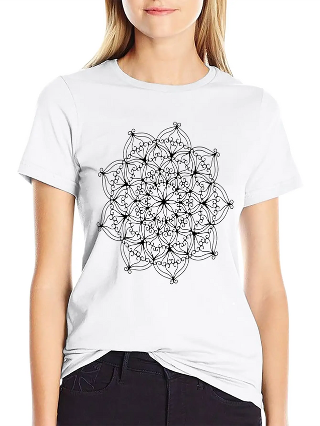 MANDALA Lightweight Cotton T-Shirt – Daily Comfort Graphic Shirt