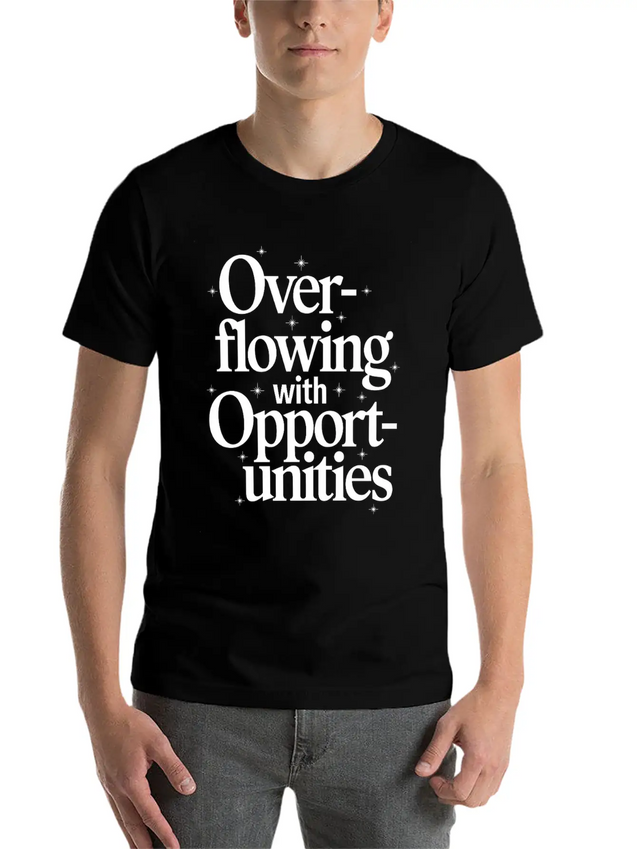 Manifesting Abundance Quote Overflowing Lightweight Cotton T-Shirt – Daily Comfort Graphic Shirt