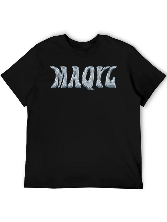Maqyl Silver Logo Lightweight Cotton T-Shirt – Daily Comfort Graphic Shirt