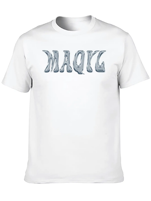 Maqyl Silver Logo Lightweight Cotton T-Shirt – Daily Comfort Graphic Shirt