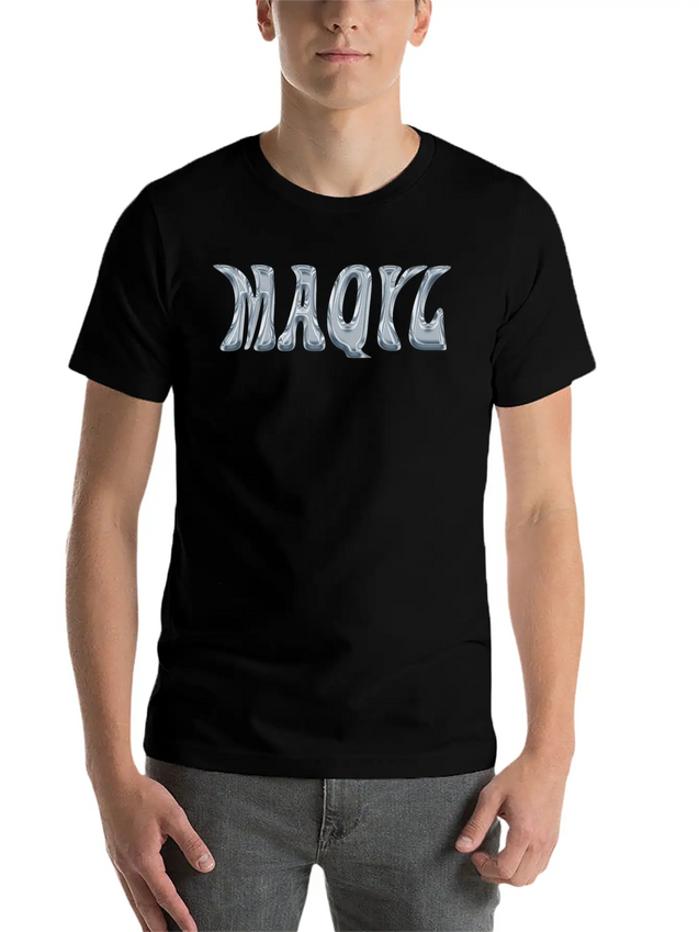 Maqyl Silver Logo Lightweight Cotton T-Shirt – Daily Comfort Graphic Shirt