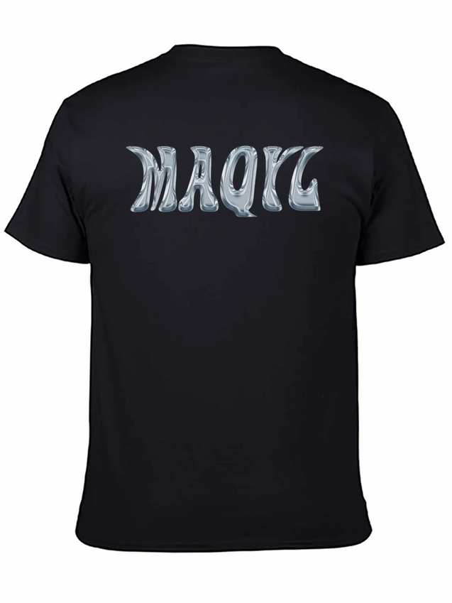Maqyl Silver Logo Lightweight Cotton T-Shirt – Daily Comfort Graphic Shirt