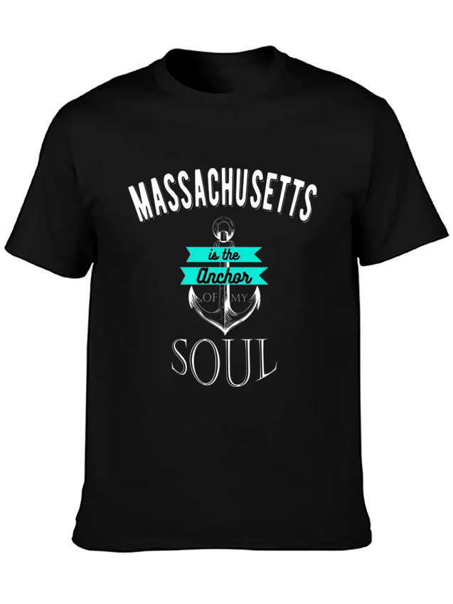 Massachusetts Anchor Of My Soul American States Lightweight Cotton T-Shirt – Daily Comfort Graphic Shirt