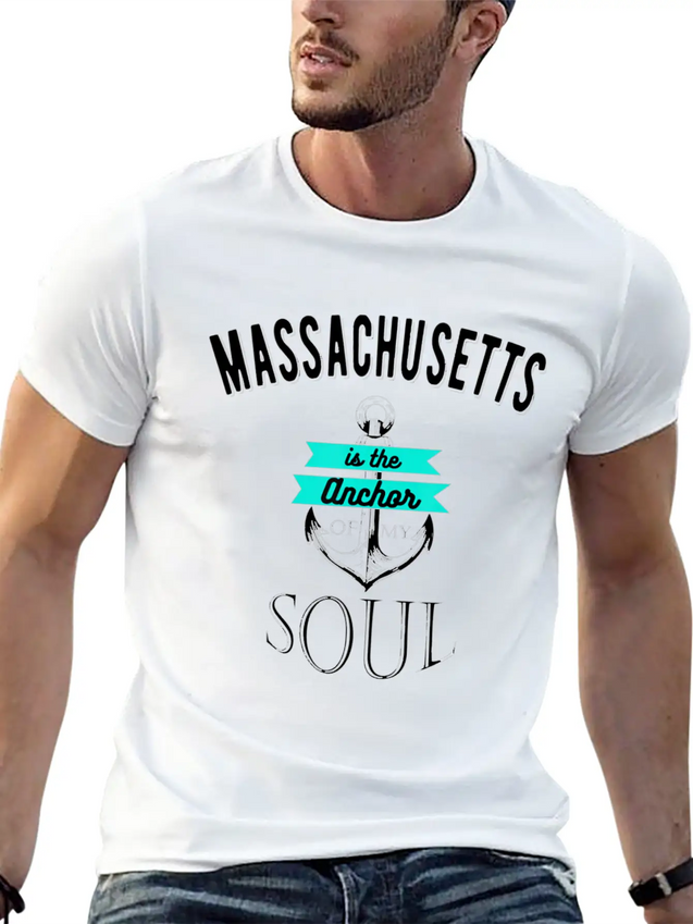 Massachusetts Anchor Of My Soul American States Lightweight Cotton T-Shirt – Daily Comfort Graphic Shirt