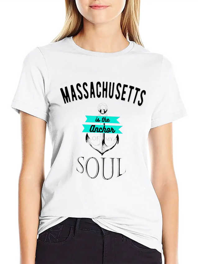 Massachusetts Anchor Of My Soul American States Lightweight Cotton T-Shirt – Daily Comfort Graphic Shirt