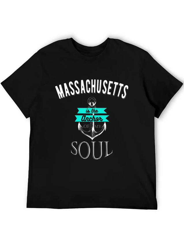 Massachusetts Anchor Of My Soul American States Lightweight Cotton T-Shirt – Daily Comfort Graphic Shirt