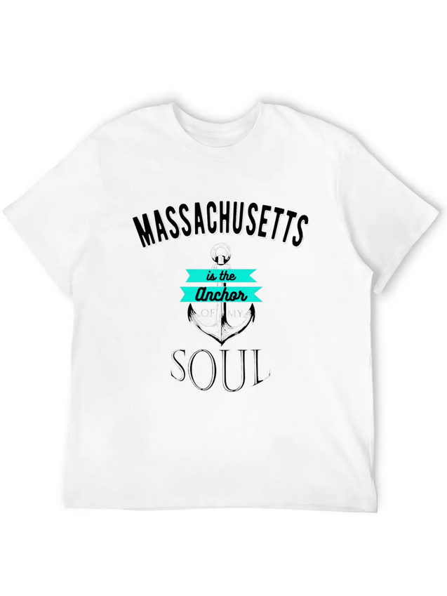 Massachusetts Anchor Of My Soul American States Lightweight Cotton T-Shirt – Daily Comfort Graphic Shirt