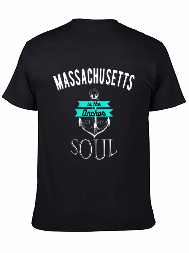 Massachusetts Anchor Of My Soul American States Lightweight Cotton T-Shirt – Daily Comfort Graphic Shirt