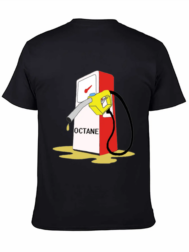 Men's Charcoal GetcreOctane Emote T-Shirt Lightweight Cotton T-Shirt – Daily Comfort Graphic Shirt