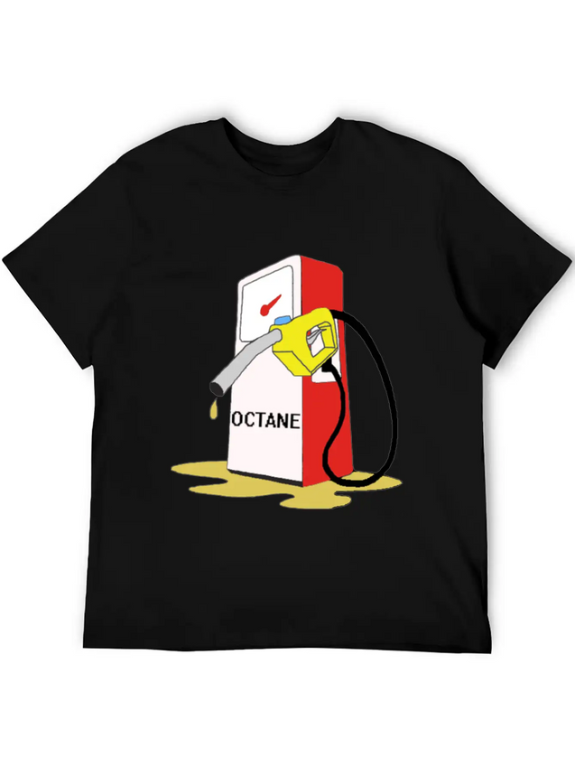 Men's Charcoal GetcreOctane Emote T-Shirt Lightweight Cotton T-Shirt – Daily Comfort Graphic Shirt