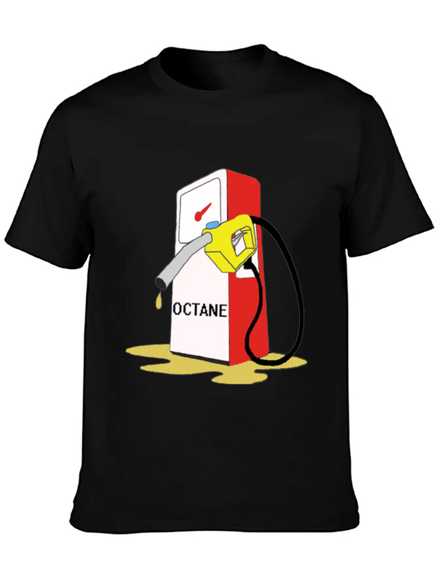 Men's Charcoal GetcreOctane Emote T-Shirt Lightweight Cotton T-Shirt – Daily Comfort Graphic Shirt