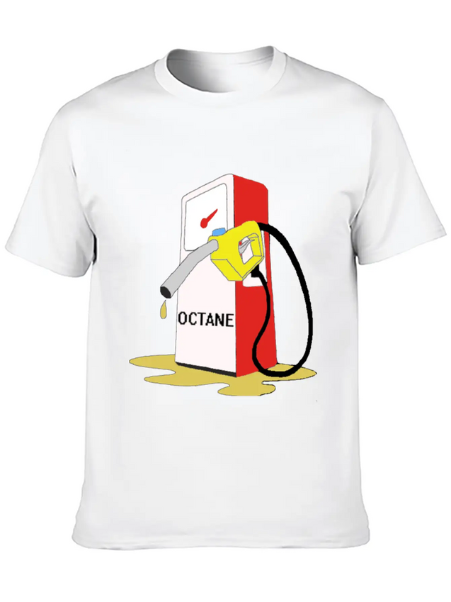 Men's Charcoal GetcreOctane Emote T-Shirt Lightweight Cotton T-Shirt – Daily Comfort Graphic Shirt