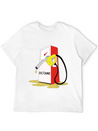 Men's Charcoal GetcreOctane Emote T-Shirt Lightweight Cotton T-Shirt – Daily Comfort Graphic Shirt