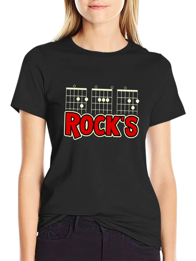 Mens Guitarist Birthday Guitar Chords "DAD Rock's" Lightweight Cotton T-Shirt – Daily Comfort Graphic Shirt