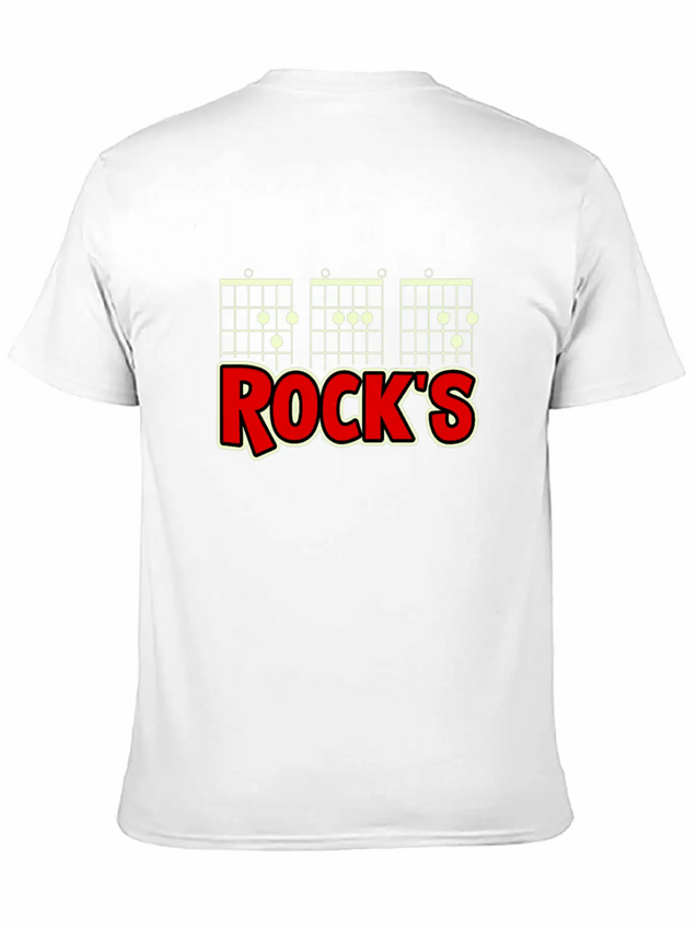 Mens Guitarist Birthday Guitar Chords "DAD Rock's" Lightweight Cotton T-Shirt – Daily Comfort Graphic Shirt