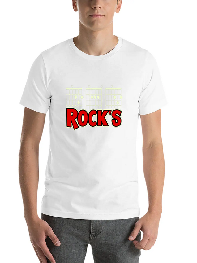 Mens Guitarist Birthday Guitar Chords "DAD Rock's" Lightweight Cotton T-Shirt – Daily Comfort Graphic Shirt