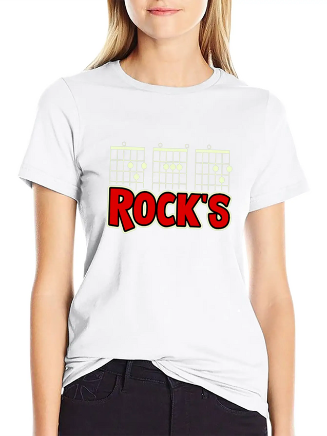 Mens Guitarist Birthday Guitar Chords "DAD Rock's" Lightweight Cotton T-Shirt – Daily Comfort Graphic Shirt