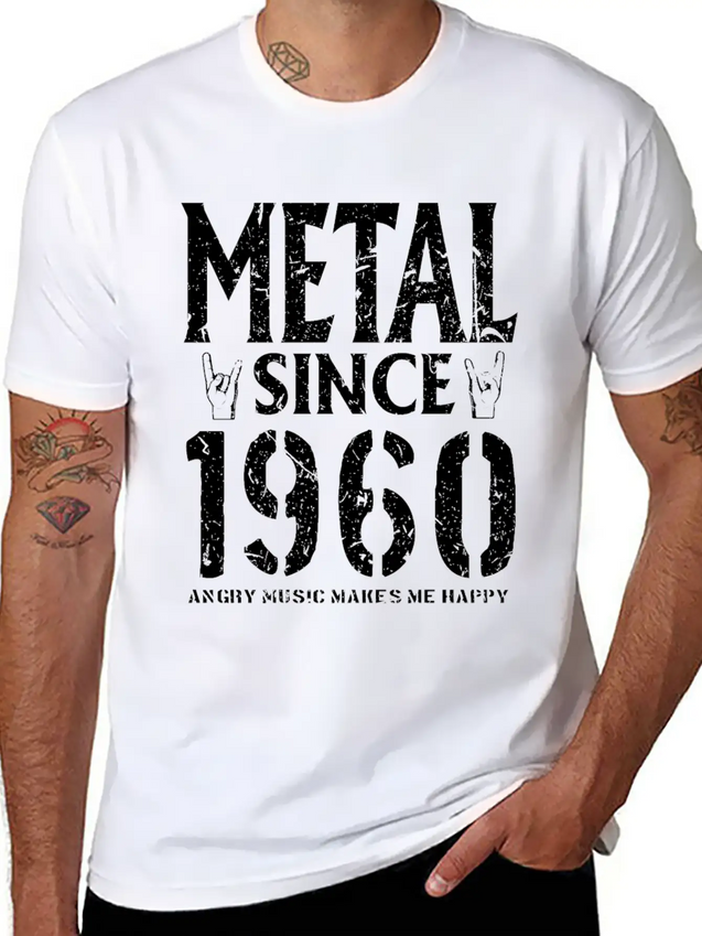 Metal Gift Birthday Vintage 1960 Lightweight Cotton T-Shirt – Daily Comfort Graphic Shirt