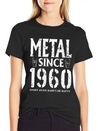 Metal Gift Birthday Vintage 1960 Lightweight Cotton T-Shirt – Daily Comfort Graphic Shirt