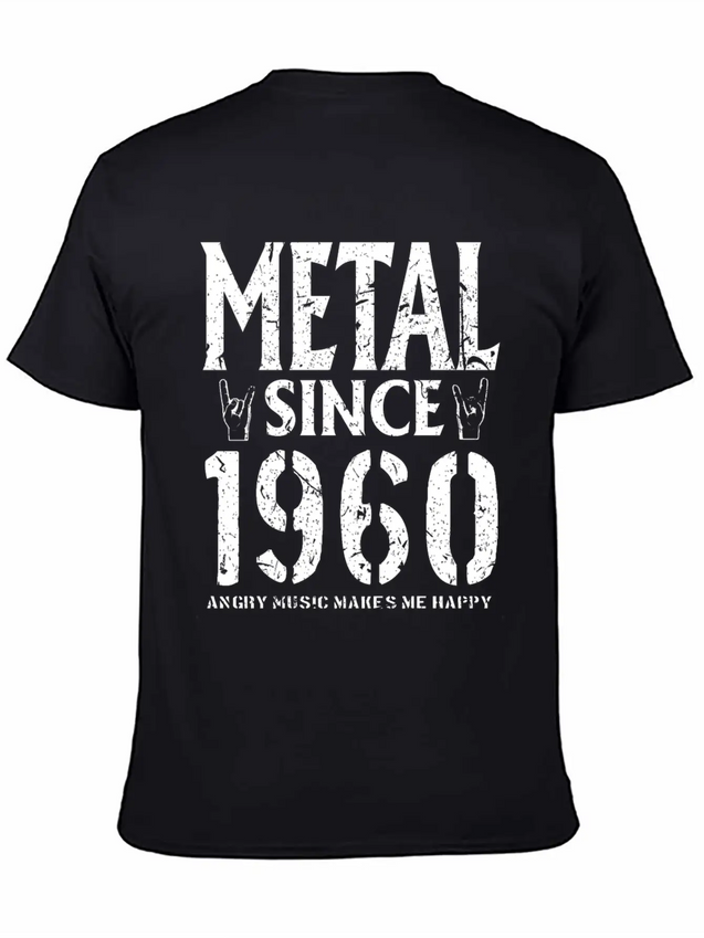 Metal Gift Birthday Vintage 1960 Lightweight Cotton T-Shirt – Daily Comfort Graphic Shirt