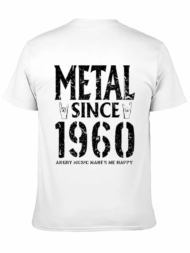 Metal Gift Birthday Vintage 1960 Lightweight Cotton T-Shirt – Daily Comfort Graphic Shirt
