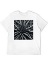 Metallic Bloom: Nature's Industrial Reflection Lightweight Cotton T-Shirt – Daily Comfort Graphic Shirt