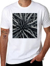 Metallic Bloom: Nature's Industrial Reflection Lightweight Cotton T-Shirt – Daily Comfort Graphic Shirt