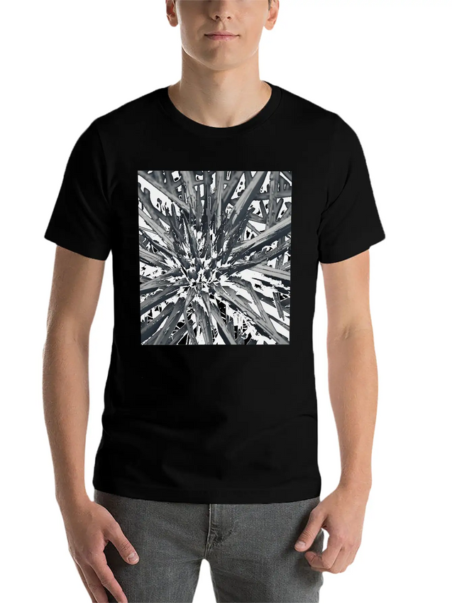 Metallic Bloom: Nature's Industrial Reflection Lightweight Cotton T-Shirt – Daily Comfort Graphic Shirt